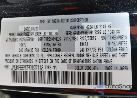 2023 Mazda Cx-5 2.5 S Premium Plus from USA, damaged, VIN JM3KFBEM7P0197118